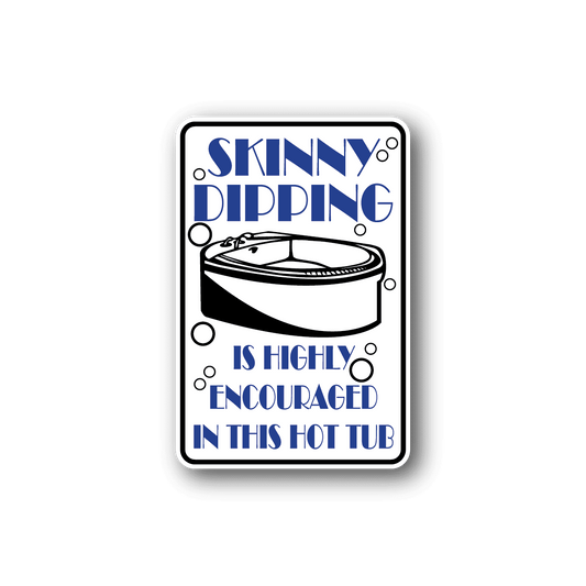 Image of Skinny Dipping Fun Sign Wall Decal - Vinyl Sticker - Car Sticker - Die Cut Sticker - CD203