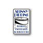 Rectangular vinyl decal with blue 'Skinny Dipping' text and hot tub graphic