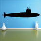 Submarine decal with dark navy silhouette and periscope mast