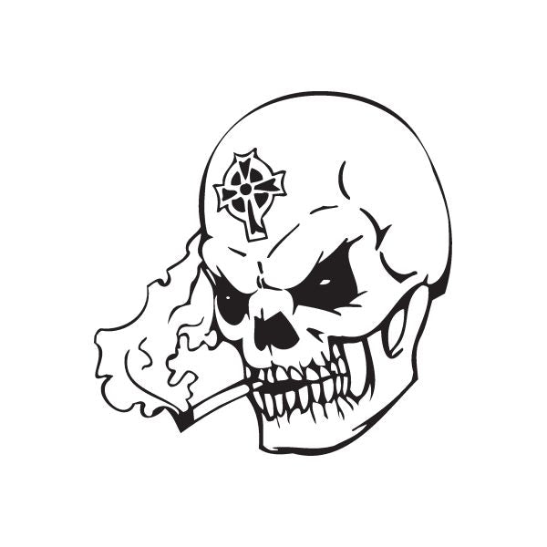 Image of Skull Wall Decal - Vinyl Decal - Car Decal - DC 8028