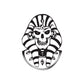 Skull wall vinyl decal, black-and-white hooded skeleton face in oval