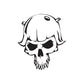 Skull vinyl wall decal, black-and-white skull wearing sunglasses and headphones