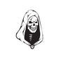 Skull wall decal vinyl sticker, black hood with white skull graphic