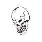 Black skull vinyl wall decal with web pattern
