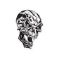 Skull wall decal, black and white cartoon skull graphic with open mouth