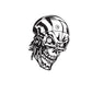 Skull wall vinyl decal with black-and-white astronaut skull wearing headphones
