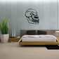 Skull wall decal vinyl sticker with black skull graphic, detailed teeth and outline