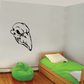 Skull wall decal vinyl sticker with black stylized skull head design