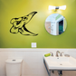 Black skull wall decal vinyl sticker on green wall