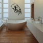 Skull wall decal with bold black outline, facing left, for vinyl application
