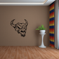 Skull wall decal vinyl with black detailed bull skull design