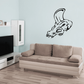 Skull wall decal vinyl sticker with stylized black skull and horns design