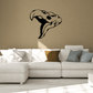 Vinyl skull wall decal, stylized black and cream head with open mouth