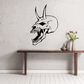 Vinyl wall decal of a black horned skull silhouette