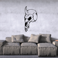 Black skull wall decal vinyl sticker with horned design