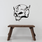 Black-and-white horned skull vinyl wall decal with bold graphic outline