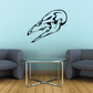 Black skull wall decal vinyl with stylized face and jaw outline