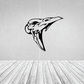 Skull vinyl wall decal, black and white stylized skull head graphic