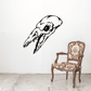 Black skull wall decal vinyl, stylized skull head with open jaw
