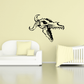 Skull wall decal vinyl sticker with black detailed skull and horned design