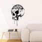 Skull wall decal vinyl, black and white face with dripping effect