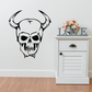 Skull wall decal vinyl sticker with black horns and skull face