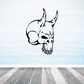 Black horned skull vinyl wall decal