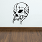 Skull wall decal vinyl sticker, black and white skull face design