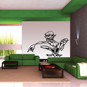 Skull pirate skeleton wall decal, black vinyl sticker with raised arms