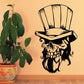 Bearded skull decal with black top hat and detailed face graphic