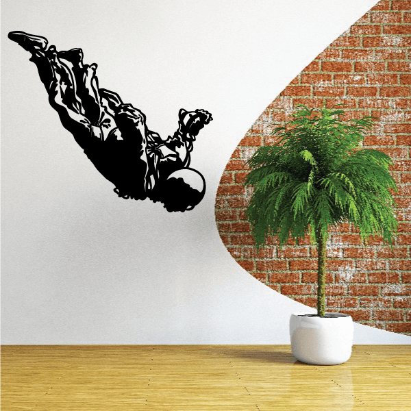 Black skydiver and diver silhouette decal