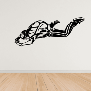 Skydiving shifting decal showing a black-and-white skydiver in a suit