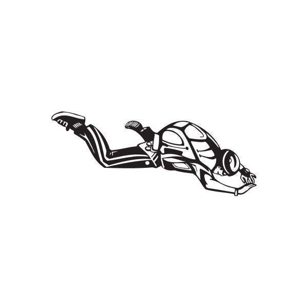 Skydiving decal of a skydiver in black-and-white suit, arms forward