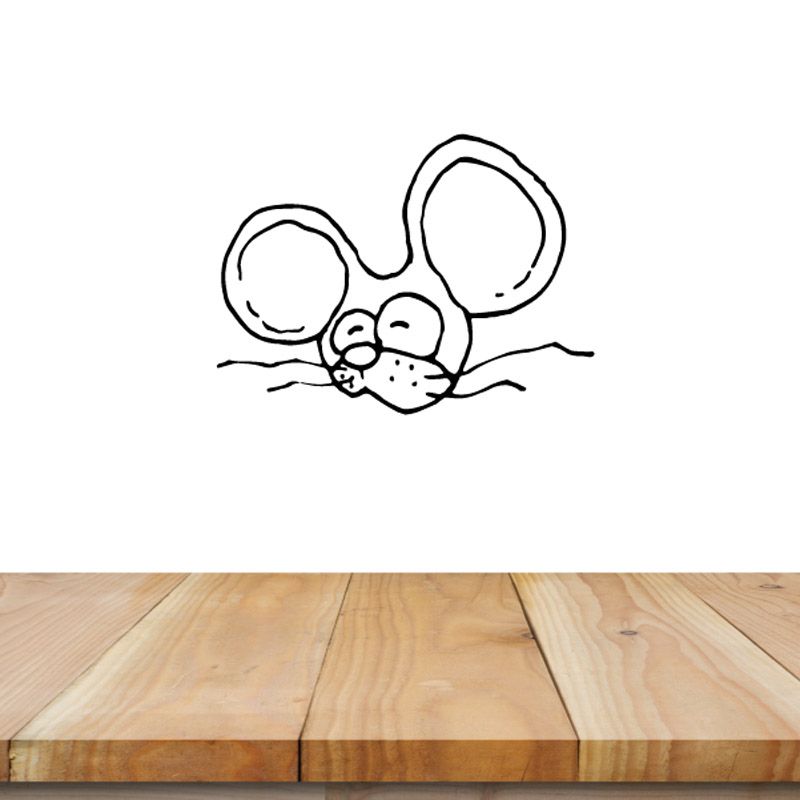 Image of Sleepy Mouse Head Decal