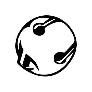 Round sleigh bell simple decal with bold black bell icon