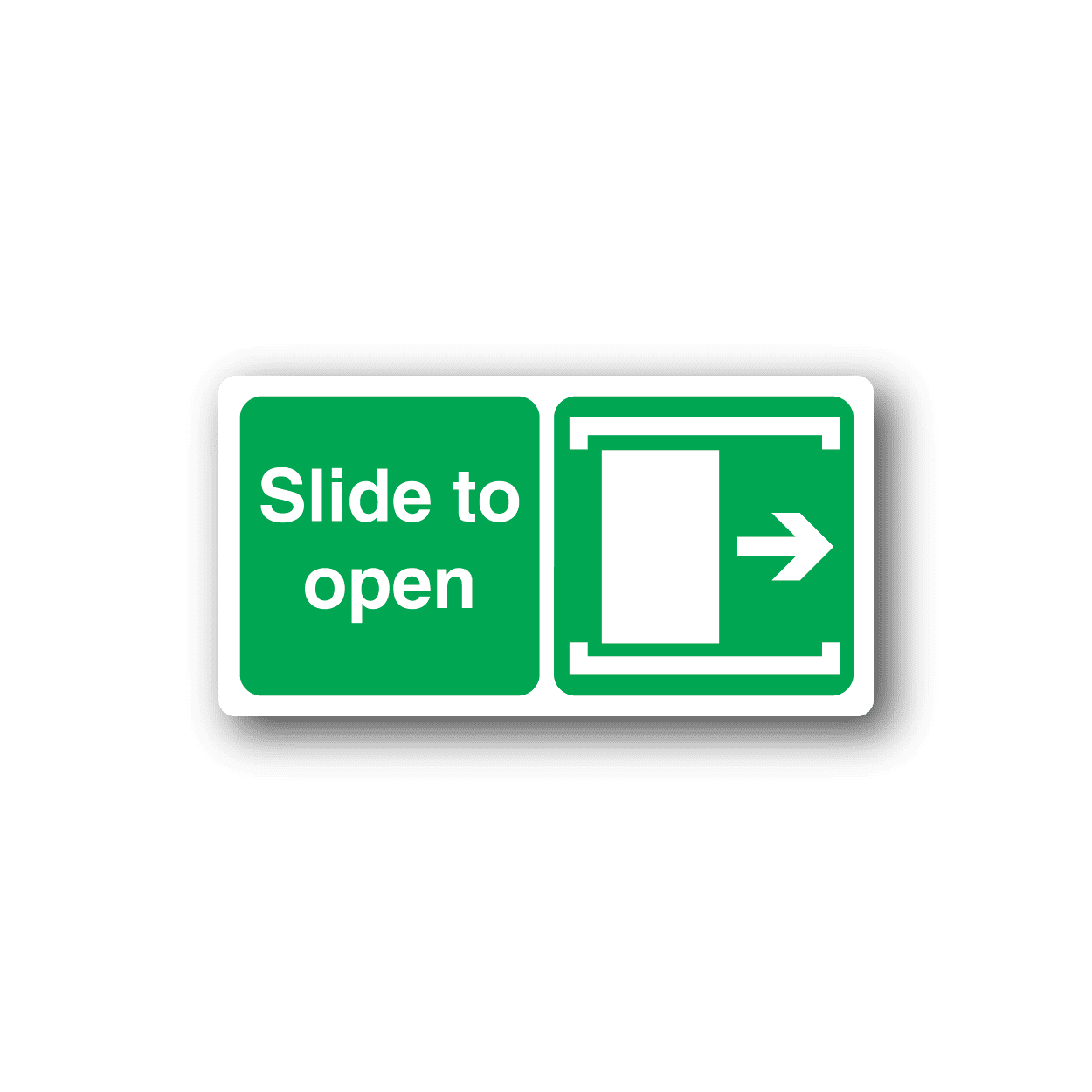 Image of Slide To Open Safety Sign Wall Decal - Vinyl Sticker - Car Sticker - Die Cut Sticker - CD169