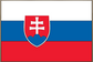 Slovakia flag sticker with shield emblem in center, rectangular red-white-blue design