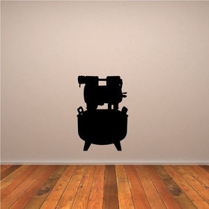 Air compressor decal, black silhouette