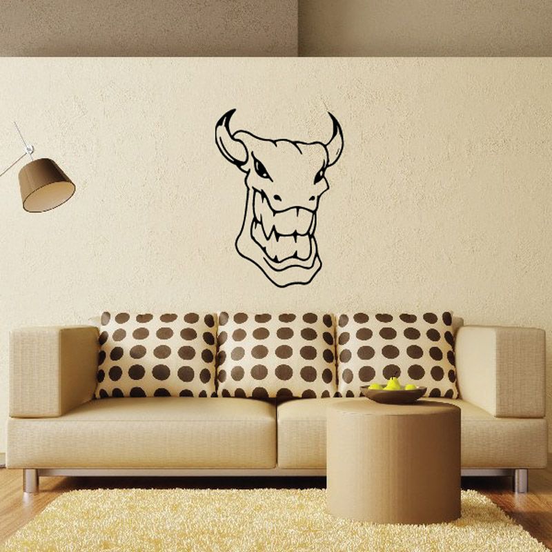 Image of Smiling Horned Bull Decal