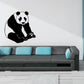 Smiling panda wall decal with black-and-white sitting bear design