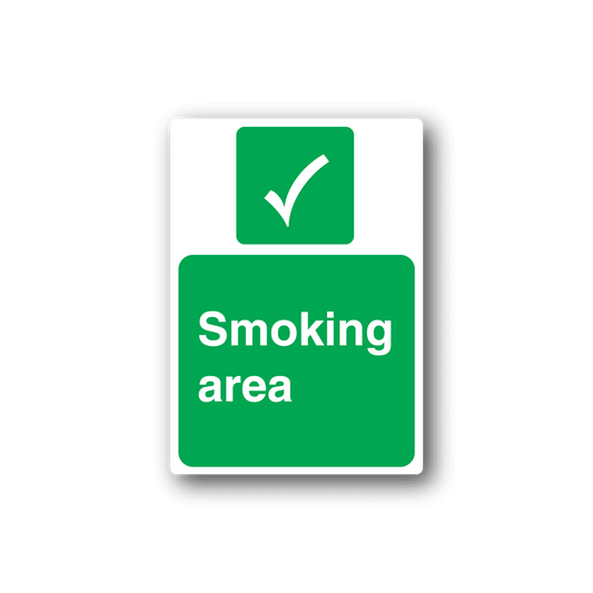 Image of Smoking Area Safety Sign Wall Decal - Vinyl Sticker - Car Sticker - Die Cut Sticker - CD148