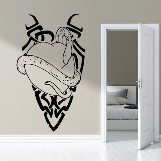 Image of Snake Wrapped Around Heart Style Decal