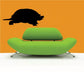 Walking snapping turtle decal, black silhouette
