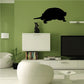 Black turtle watching wall decal with small animal figure