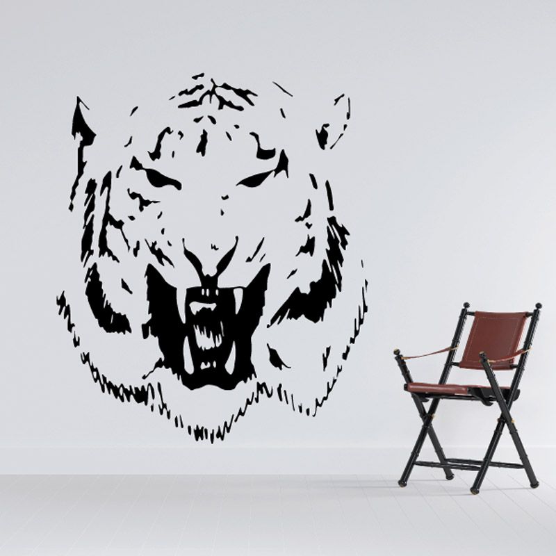 Image of Snarling Noble Tiger Head Decal