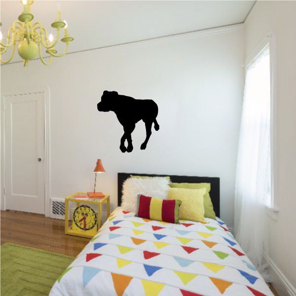 Sneaking Rottweiler decal, black dog silhouette wall sticker