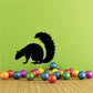 Sniffing squirrel silhouette decal, black with curled tail