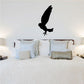 Flying owl wall decal silhouette in black