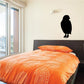 Black perched owl wall decal with feet visible