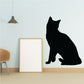 Black cat silhouette decal with snowshoe-style paw prints